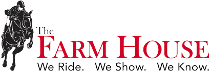 The Farm House equestrian logo with horse and rider